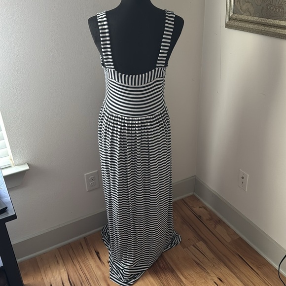LOFT‎ blue white striped maxi dress Sz M - Picture 7 of 12